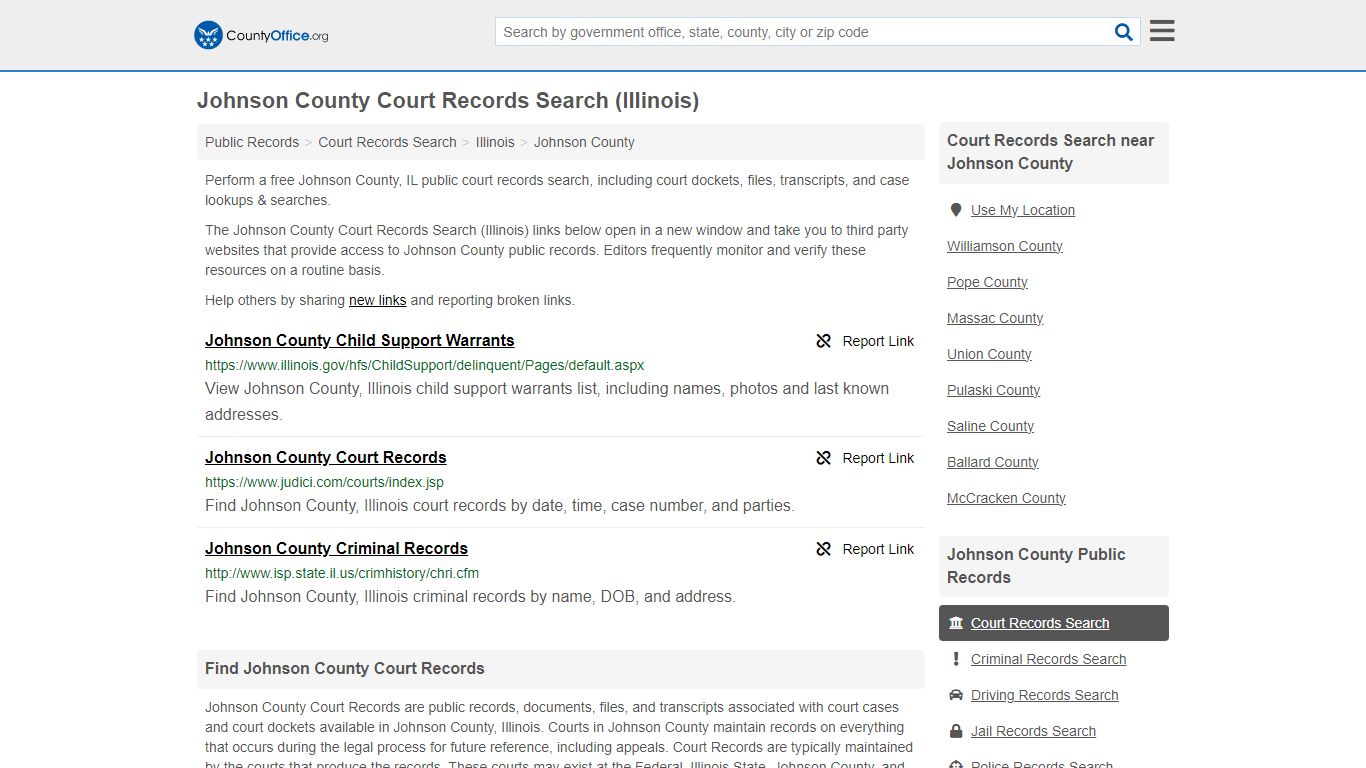 Court Records Search - Johnson County, IL (Adoptions, Criminal, Child ...